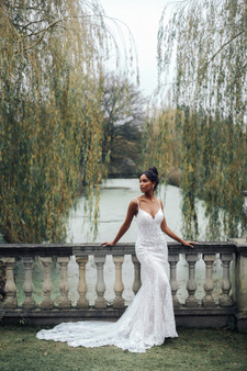 Intricate, shimmering appliques cover the richly sequined Tiana-inspired gown. Emulating the elegant designs and heavy beadwork of the Jazz Age, this gown is truly fun with a perfectly vintage flair.