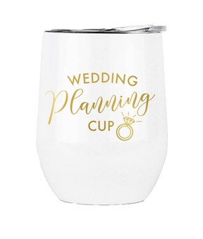 This insulated tumbler reads This Is My Wedding Planning Cup in gold metallic. This cup would make a great Engagement gift for the Bride to Be!
